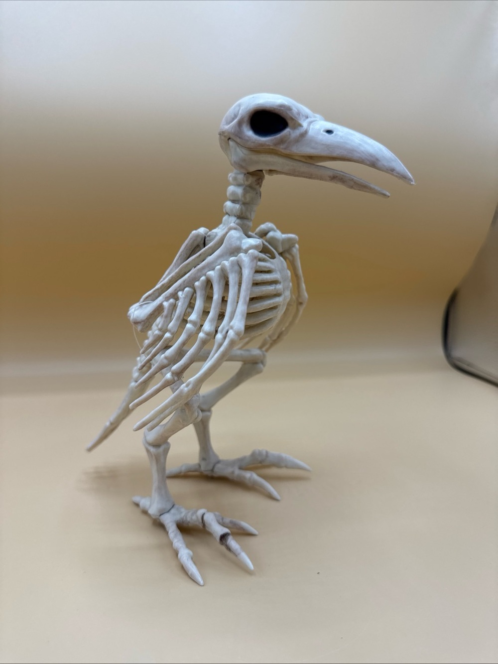 Halloween Raven Skeleton Prop Crow Bird Bone Figurine Haunted House Decor 7"